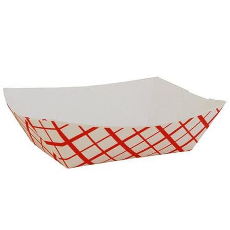 Commercial 2 lb Red Plaid Food Tray, PK1000 417